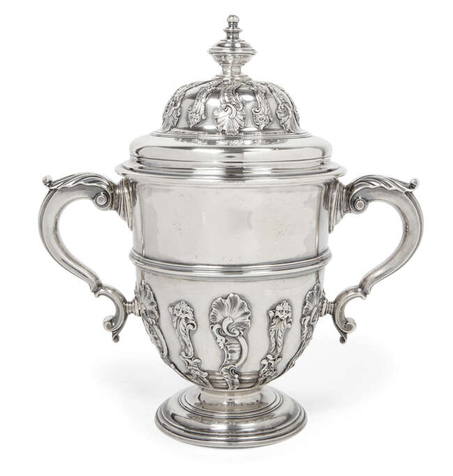 
	
		An impressive eighteenth century silver twin-handled cup, London, c.1737, maker&#39;s mark...