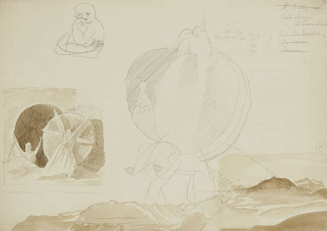 
	
		Sir Stanley Spencer CBE RA, 
		British 1891-1959 - 
		 
		Study for Rolling away of a...