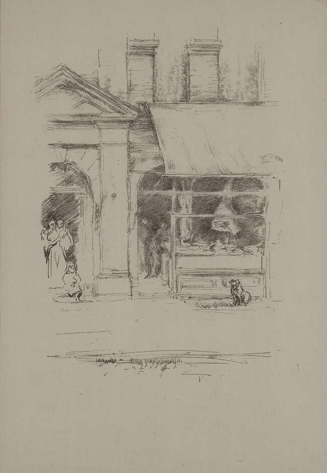 
	
		James Abbott McNeill Whistler RBA, 
		American 1834-1903- 
		 
		The Butcher&#39;s Dog,...