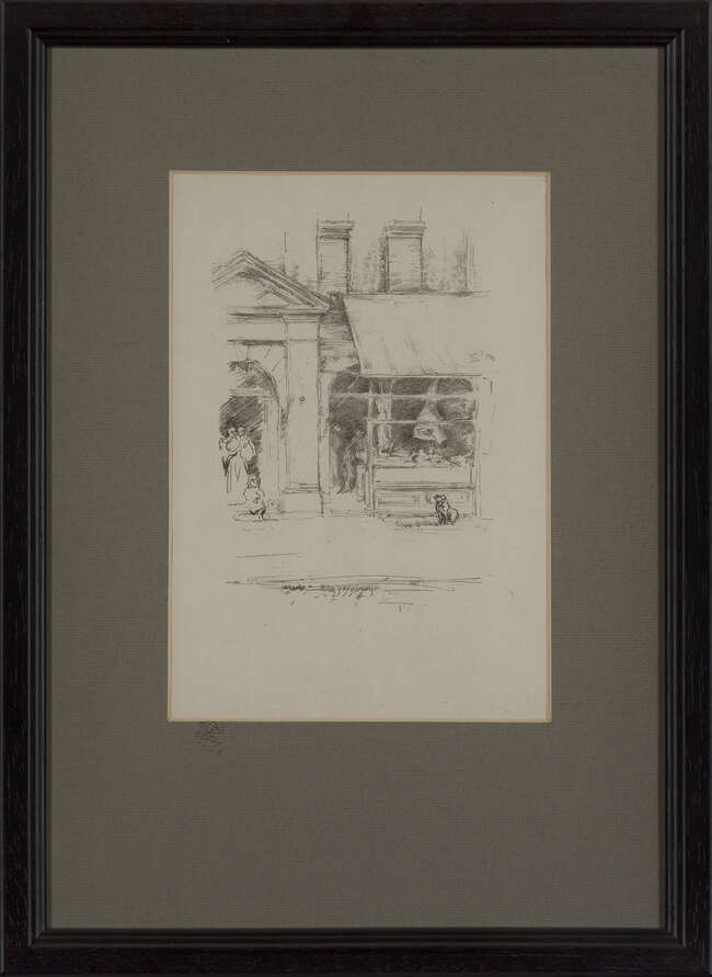 
	
		James Abbott McNeill Whistler RBA, 
		American 1834-1903- 
		 
		The Butcher&#39;s Dog,...