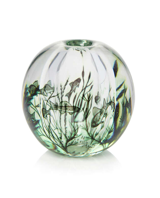 
	
		Edward Hald (1883-1980) for Orrefors, a &#39;Graal&#39; glass vase
		Circa 1955, signed...