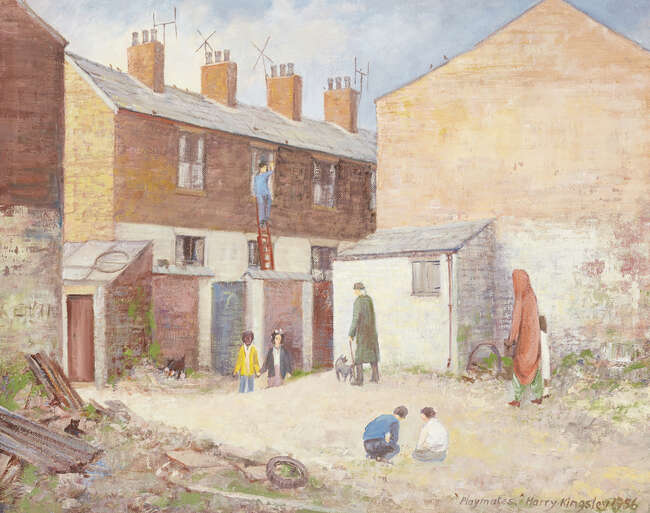 
	
		Harry Kingsley, 
		British 1914-1998 - 
		 
		The Playmates, Hulme, Manchester, 1956; ...