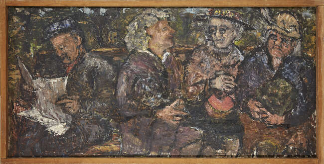 
	
		Ernst Eisenmayer, 
		Austrian/British 19202018 - 
		 
		Four figures on a park bench,...
