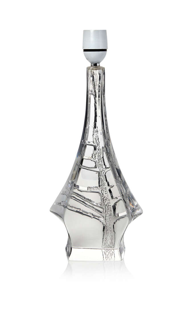 
	
		Daum, a glass &#39;Lynx&#39; table lamp base
		c. 1965, signed Daum France
		Intaglio decorated...
