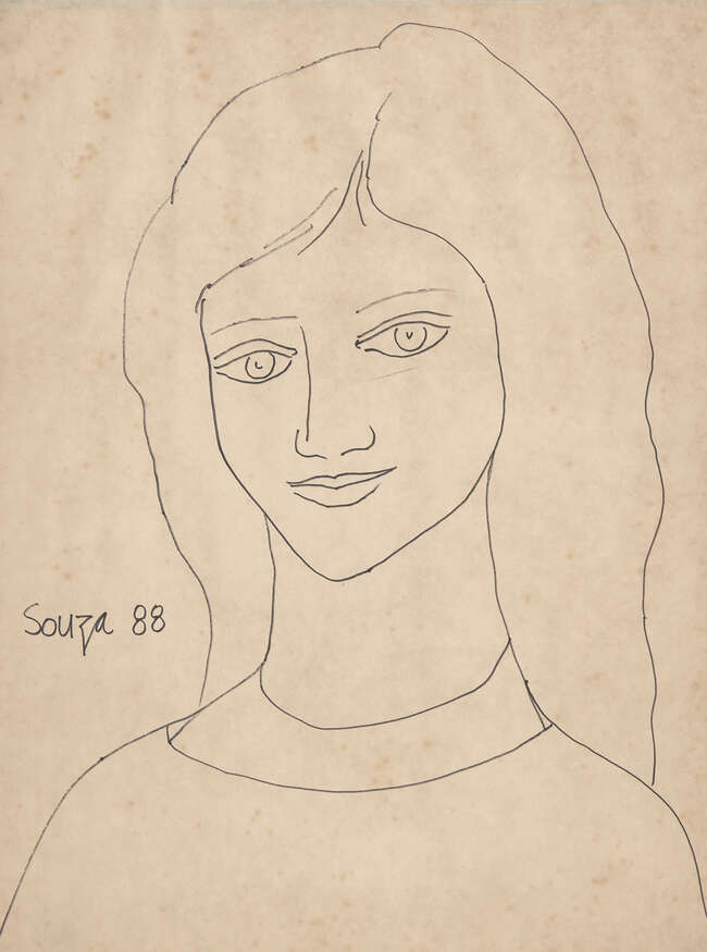 
	
		RTO Francis Newton Souza (Indian, 1924-2002), Sketch of a Woman, signed and dated &#39;88...