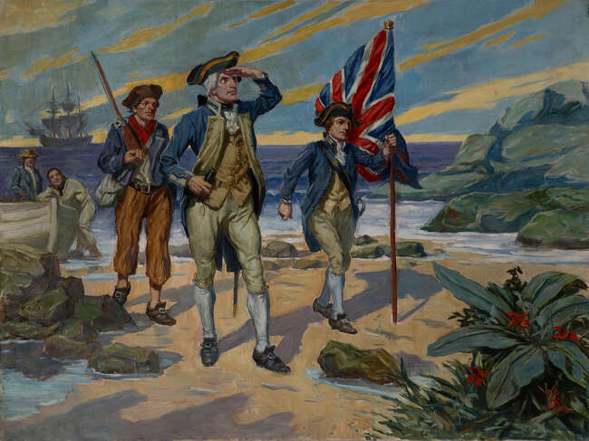 Thomas Heath Robinson, British 1869-1954-
Captain Cook Botany Bay andThe Death of General Wolfe...