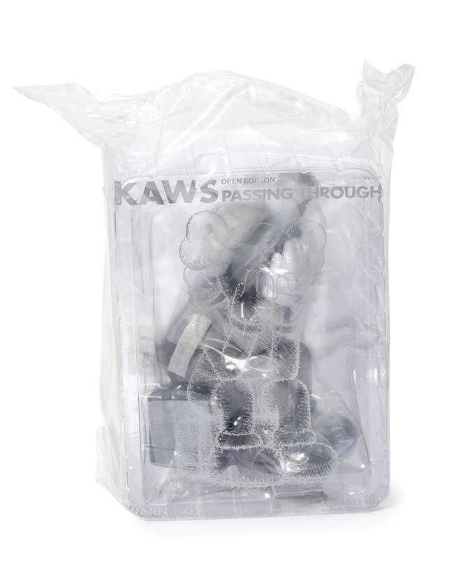 
	
		KAWS,
		American b.1974-
		 
		Passing Through (Grey), 2018;
		 
		painted vinyl...