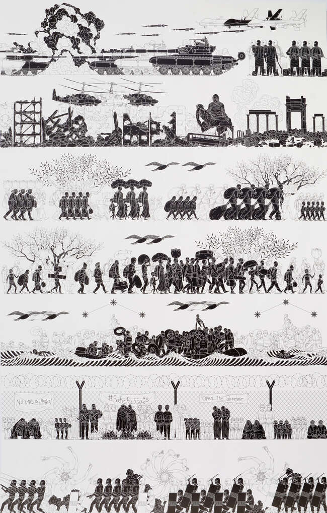 
	
		Ai Weiwei,
		Chinese b.1957-
		 
		Odyssey, 2017;
		 
		offset lithograph on wove,...