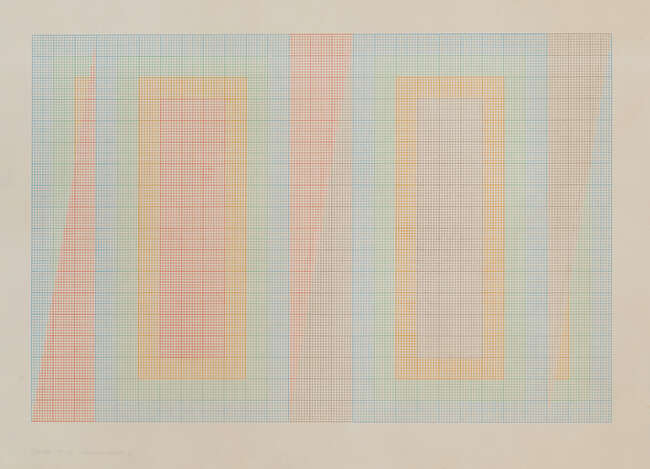 
	
		Mark Lancaster,
		British b.1938-
		 
		Eighths, 1967;
		 
		screenprint in colours on...