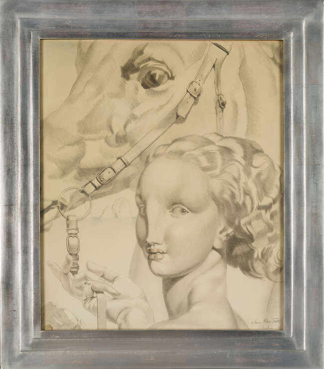 
	
		Eugene Robert Pougheon, 
		French 1886-1955 - 
		An Amazon and her horse, 1931; 
		pencil...