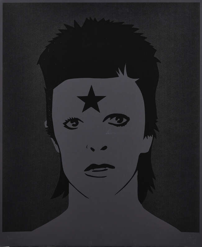 
	
		Pure Evil,
		British b.1968-
		 
		A Lad Insane, 2016;
		 
		screenprint in black...