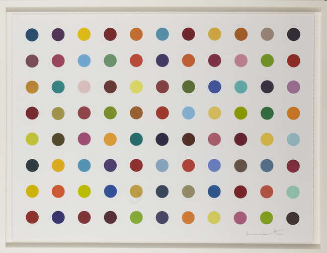 
	
		Damien Hirst,
		British b.1965-
		 
		M-Fluorobenzylamine, 2018;
		 
		woodcut in...