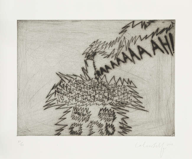 
	
		Colin Self, 
		British b.1941-
		 
		Untitled (Screaming House), 2008;
		 
		etching...