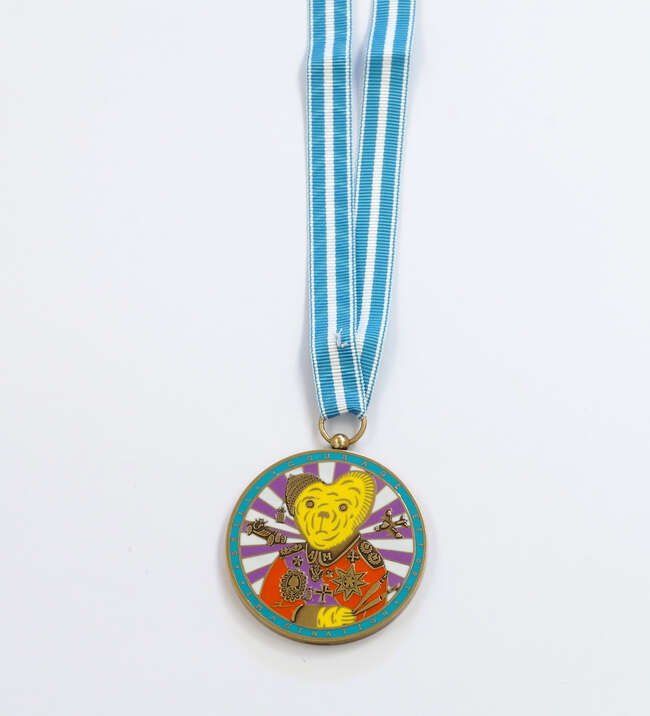
	
		Grayson Perry CBE RA, 
		British b.1960- 
		 
		Teddy Bear Necklace Medal, 2018;...