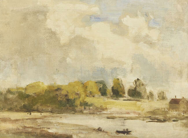 
	
		Philip Wilson Steer OM NEAC, 
		British 1860-1942-
		Study of landscape with trees and...