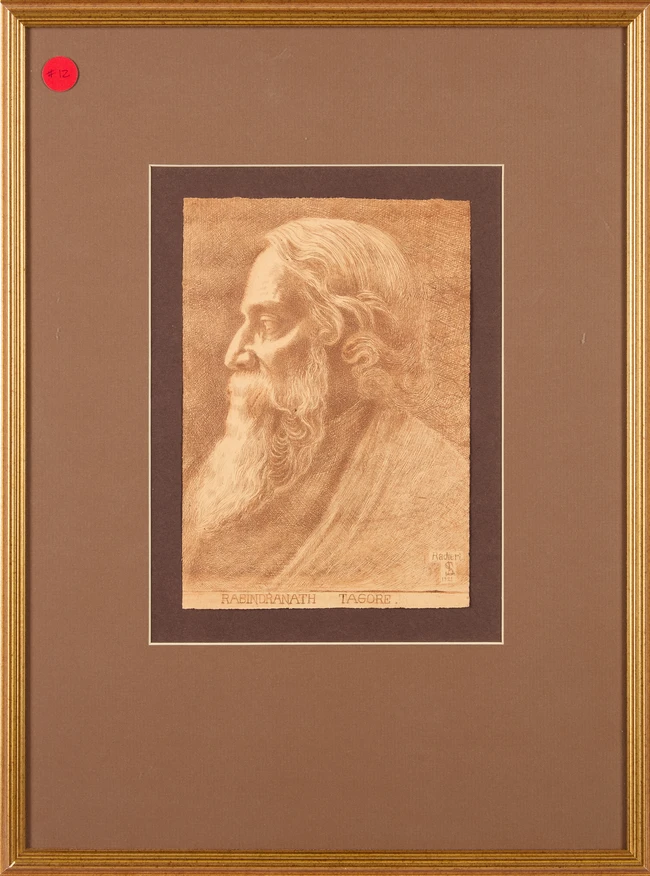Lorenz Schindler (Austrian 1873-1952),Portrait of Rabindranath Tagore;
Copper etching, with name...