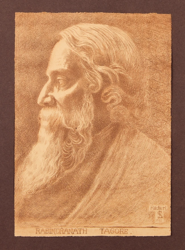 Lorenz Schindler (Austrian 1873-1952),Portrait of Rabindranath Tagore;
Copper etching, with name...