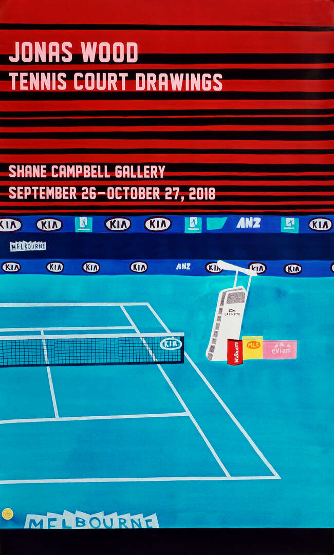 
	
		Jonas Wood, 
		American b. 1977-
		 
		Tennis Court Drawings, 2018
		 
		offset...