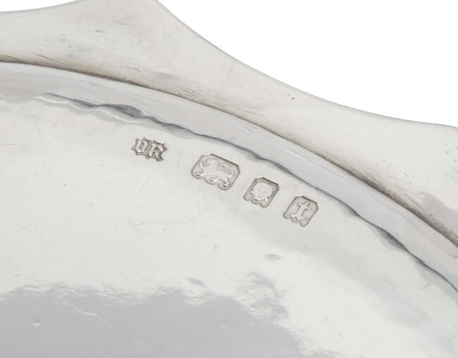 
	
		A George V Arts & Crafts style silver and enamel &#39;Queen&#39;s Fish Tray&#39; dish, mark of Omar...