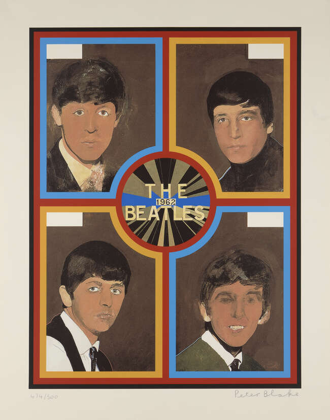 
	
		Sir Peter Blake CBE RDI RA, 
		British b.1932- 
		 
		The Beatles, 1962, 2012; 
		