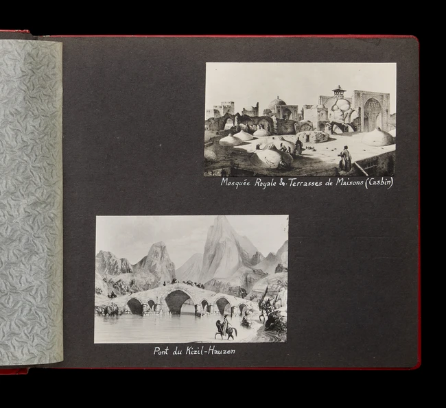 A presentation facsimile photo album of Voyages en Perse de MM. Eugene Flandin, Peintre et...