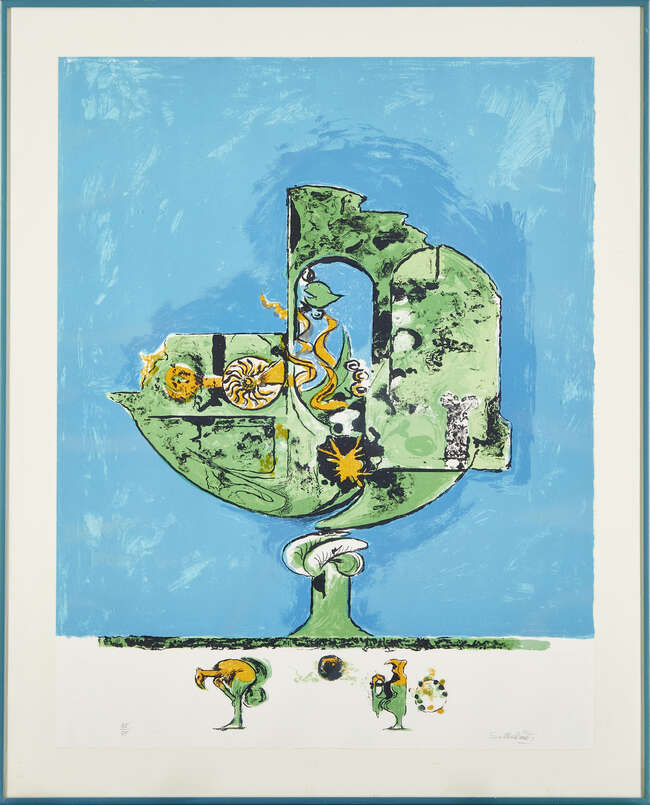 
	
		Graham Sutherland OM, 
		British 1903-1980- 
		 
		Flames in Rock Form I [Tassi 168],...