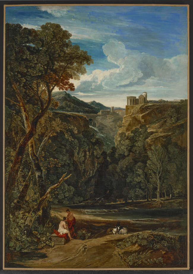 
	
		William James Müller, 
		British 1812-1845- 
		 
		Tivoli; 
		 
		oil on canvas,...