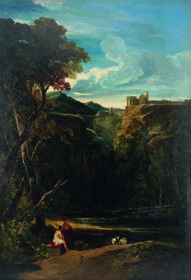 
	
		William James Müller, 
		British 1812-1845- 
		 
		Tivoli; 
		 
		oil on canvas,...