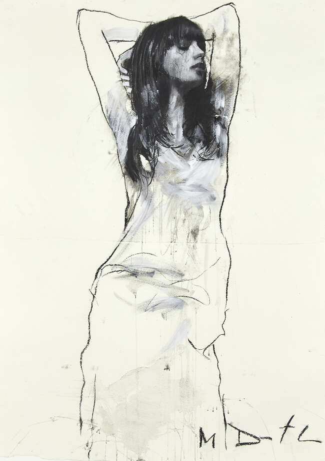 
	
		Mark Demsteader, 
		British b.1963-
		 
		Portrait of a girl; 
		 
		charcoal and...