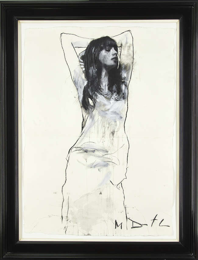 
	
		Mark Demsteader, 
		British b.1963-
		 
		Portrait of a girl; 
		 
		charcoal and...