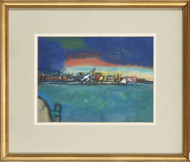 
	
		Alfred Cohen, 
		American/British 1920-2001 - 
		 
		Night Port, 1980; 
		 
		oil on...