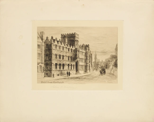 Charles Oliver Murray, British, 1842-1923 
Five views of Oxford Colleges;
The Chapel, Front...