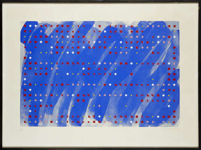 
	
		Brian Clarke, 
		British b.1953- 
		 
		Time Lag Zero, 1980; 
		 
		screenprint in...