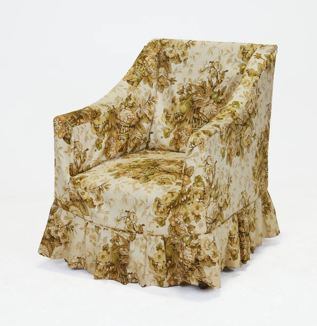 A Victorian mahogany armchair, last quarter 19th century, on tapering legs, and castors, 78cm...