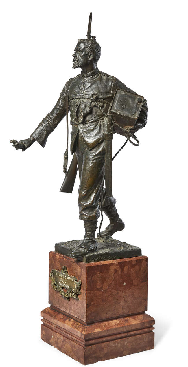 
	
		Ancieto Marinas Garcia, Spanish, 1866-1953, a bronze maquette of Eloy Gonzalo Garcia, the...