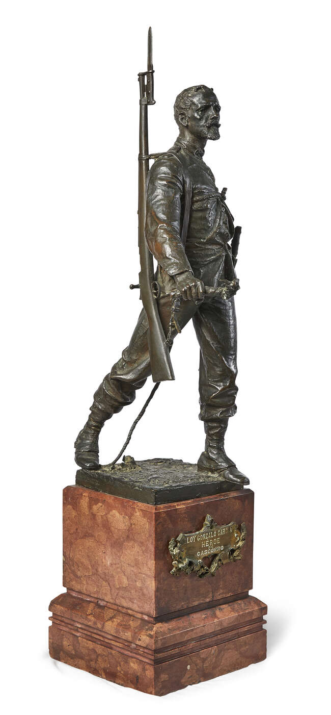 
	
		Ancieto Marinas Garcia, Spanish, 1866-1953, a bronze maquette of Eloy Gonzalo Garcia, the...