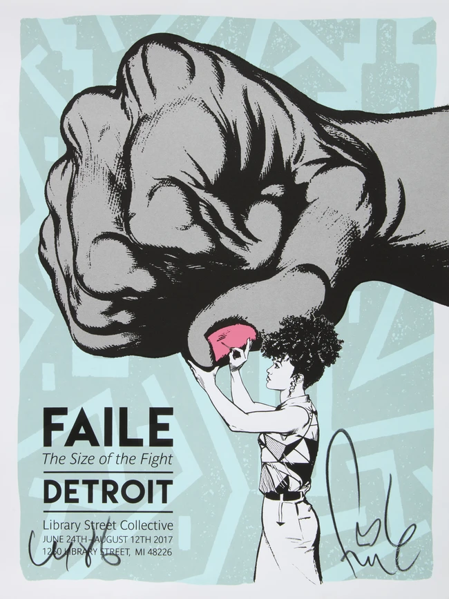 Faile, American, b.1999
The size of the fight, 1986;
screenprint in colours, signed and dated, sheet...