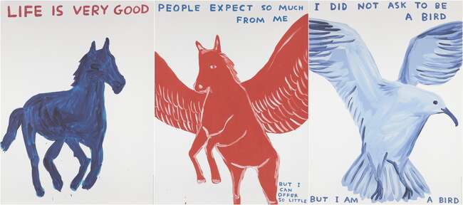
	
		David Shrigley OBE, 
		British b.1968- 
		 
		People Expect So Much From Me, Life is...