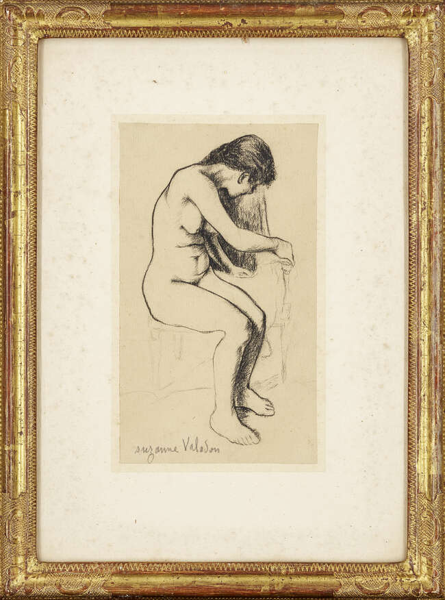 
	
		Suzanne Valadon, 
		French 1865-1938 - 
		 
		Nu; 
		 
		graphite on paper, laid...