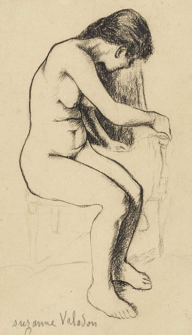 
	
		Suzanne Valadon, 
		French 1865-1938 - 
		 
		Nu; 
		 
		graphite on paper, laid...