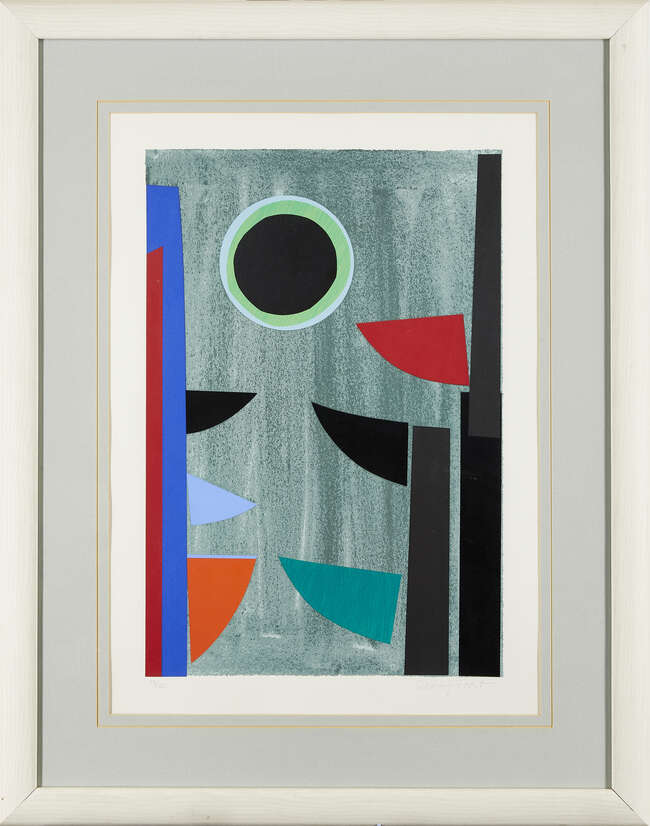 
	
		Sir Terry Frost RA, 
		British 1915-2003- 
		 
		Green & Black Q [Kemp 159], 1997;...