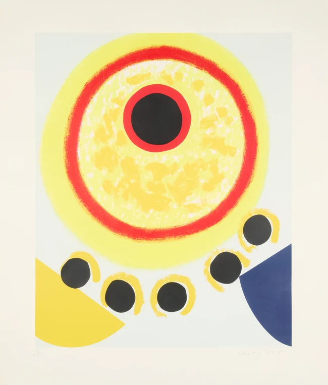 Sir Terry Frost RA, British, 1915-2003
Five Black Moons, 1999;
screenprint in colours on Arches...