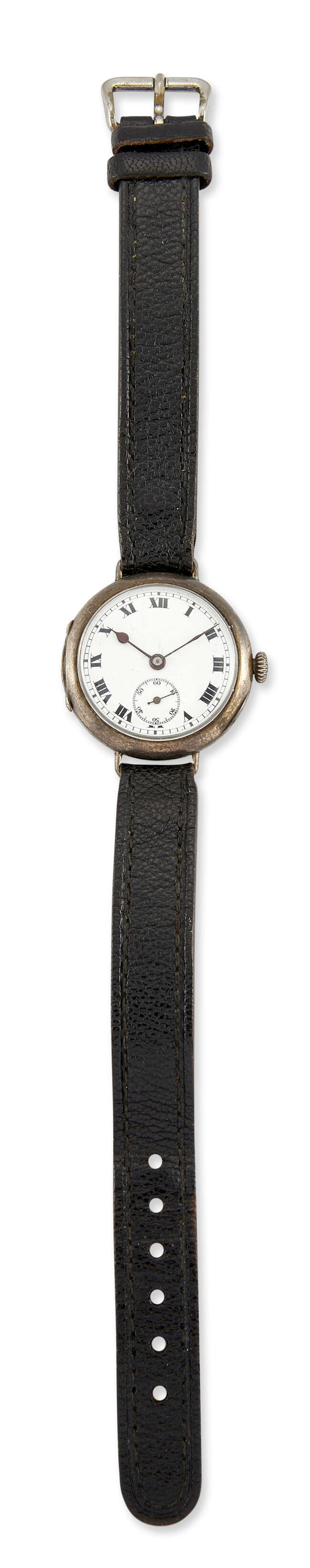 An early 20th century lady's silver wristwatch, by Vertex, the white enamel dial with Roman...
