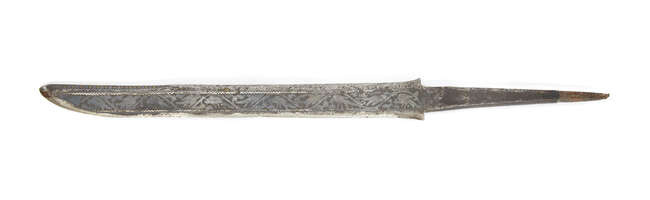 A silver and brass inlaid dagger steel dagger keris blade, Sumatra, Indonesia, 19th century, the...