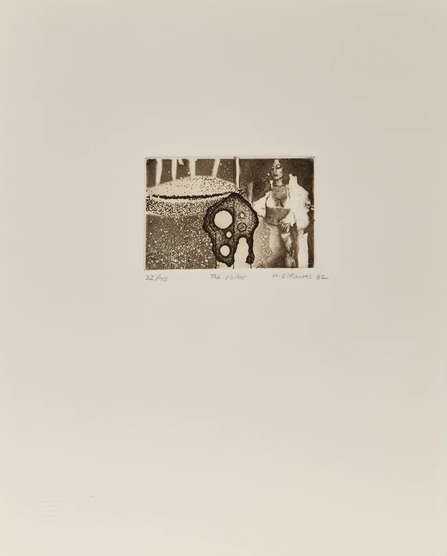A portfolio of four miniature etchings by Contemporary Arab artists, Hachmi Azza, Ghyas Akhras...