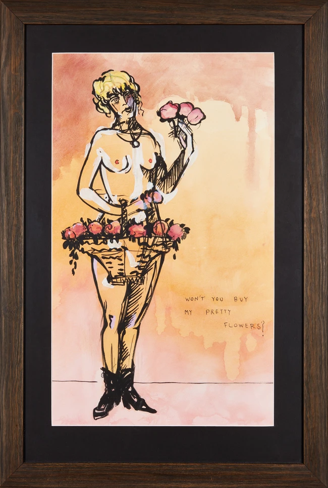 British school, 20th/21st century - 'Won't You Buy My Pretty Flowers'; watercolour and ink on...