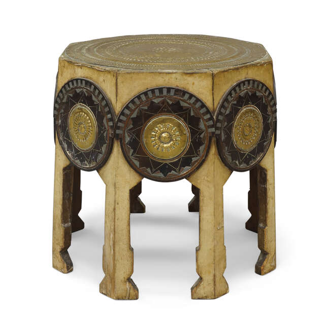 
	
		Carlo Bugatti (1856-1940), 
		 
		Octagonal side table, circa 1900, 
		Hammered...