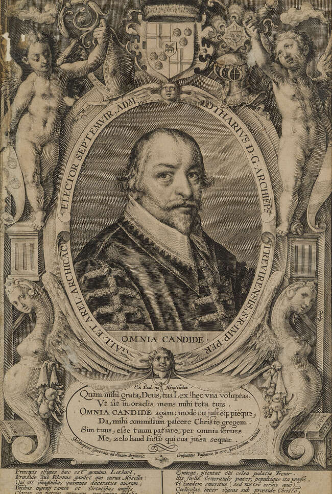 
	
		Crispijn de Passe the Elder, 
		Dutch 1564-1637- 
		 
		Portrait of Lothar Johann...