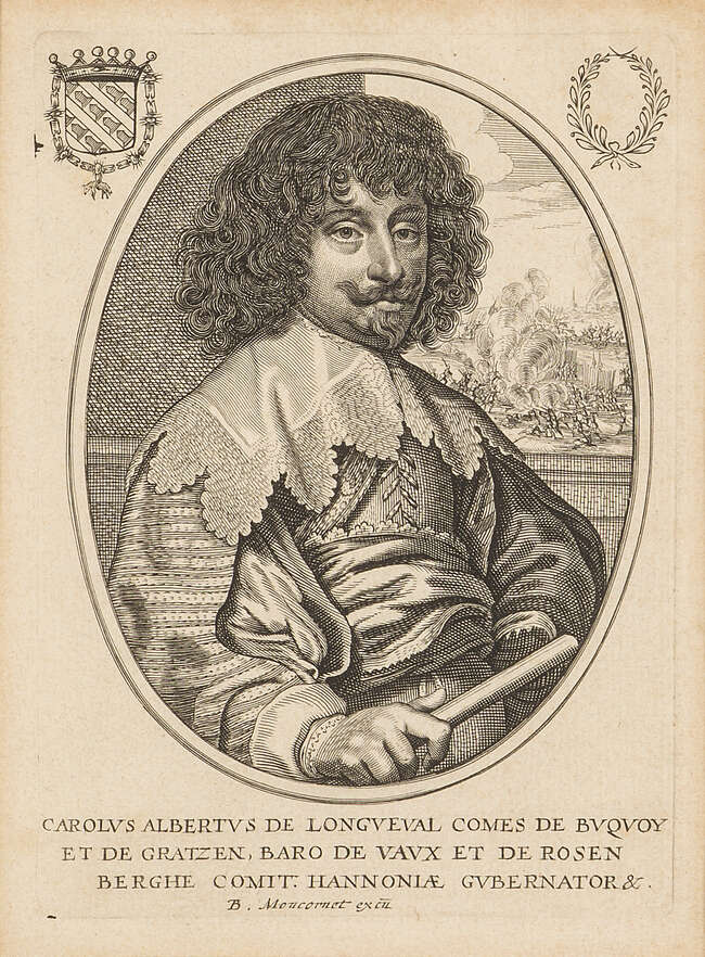 
	
		Crispijn de Passe the Elder, 
		Dutch 1564-1637- 
		 
		Portrait of Lothar Johann...