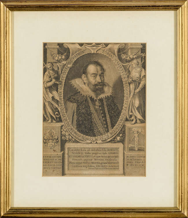 
	
		Crispijn de Passe the Elder, 
		Dutch 1564-1637- 
		 
		Portrait of Lothar Johann...